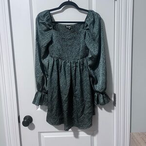 Missguided Green Patterned Dress